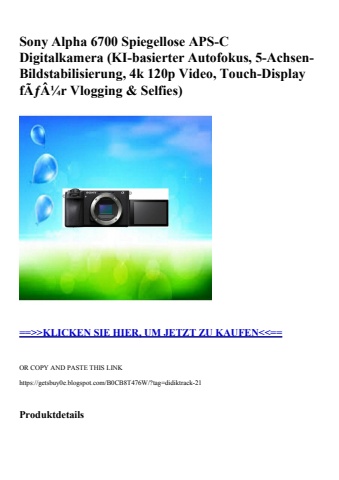 9564 sony alpha 6700 spiegellose aps-c digitalkamera  ki-basierter autofokus  5-achsen-bildstabilisierun