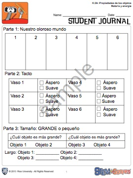 Kindergarten Explore Journal Spanish