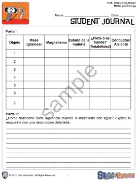 5th Grade Explore Journal Spanish