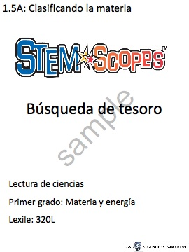 1st Grade Science Literacy Spanish