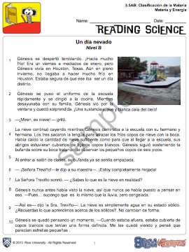 3rd Grade Science Literacy Spanish