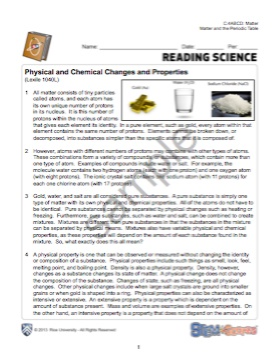 Chemistry Science Literacy English
