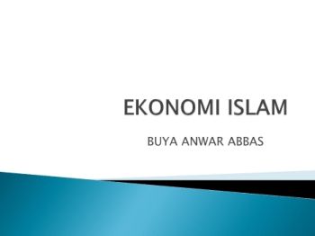 Ekonomi Islam Buya Anwar Abbas