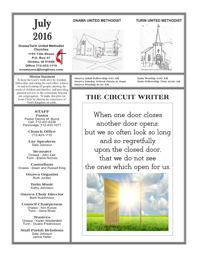 OUMC Newsletter July 2016