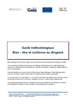 BIEN ETRE ET CONFIANCE - POSTURE DE DIRIGEANT.- ESTIME DE SOI exe