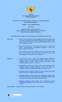 PER.15/MEN/VII/2005 WAKTU KERJA DAN ISTIRAHAT
PADA SEKTOR USAHA PERTAMBANGAN UMUM
PADA DAERAH OPERASI TERTENTU