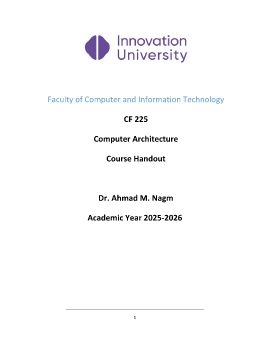 Handout of Computer Architecture