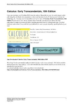 Calculus: Early Transcendentals, 10th EditionHoward Anton, Irl C. Bivens, Stephen Davis