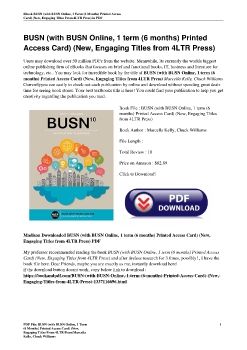 BUSN (with BUSN Online, 1 term (6 months) Printed Access Card) (New, Engaging Titles from 4LTR Press)Marcella Kelly, Chuck Williams