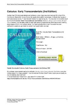 Calculus: Early Transcendentals (2nd Edition)William L. Briggs, Lyle Cochran, Bernard Gillett