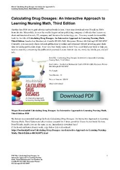 Calculating Drug Dosages: An Interactive Approach to Learning Nursing Math, Third EditionSandra Luz Martinez de Castillo RN MA EdD, Maryanne Werner-McCullough RN MS MNP