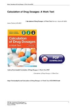 Calculation of Drug Dosages: A Work TextSheila J. Ogden RN MSN, Linda Fluharty RN MSN