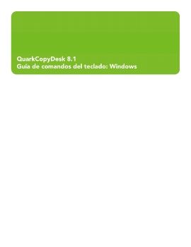 QCD 8.1 Guía de comandos del teclado: Windows