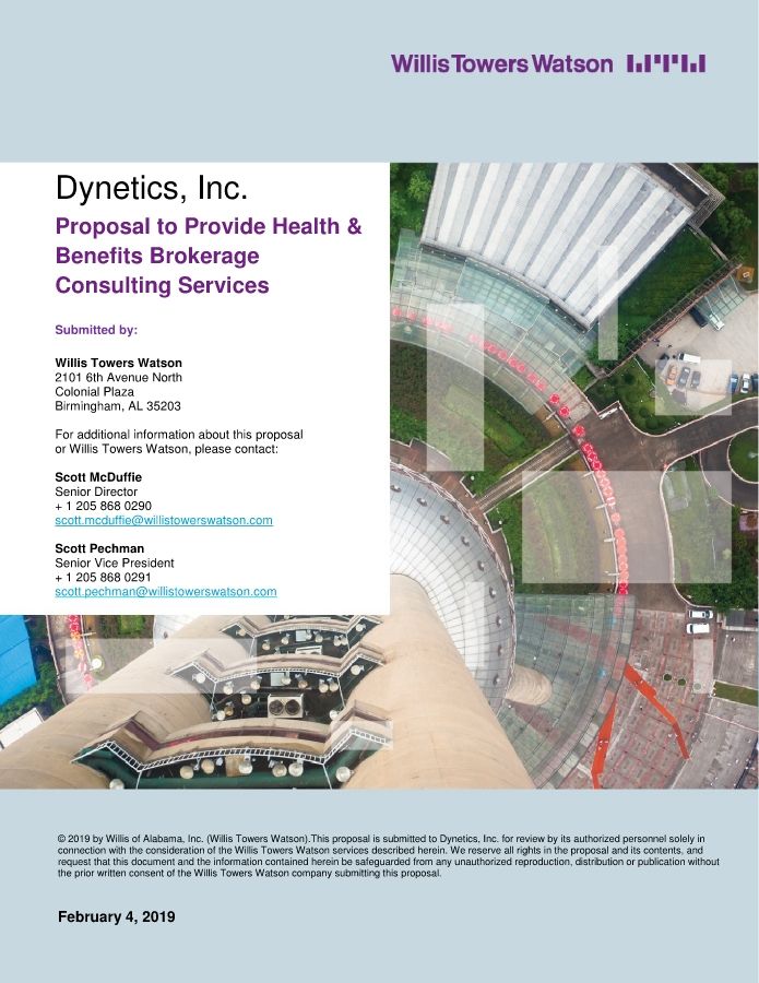 Dynetics, Inc. Response to RFP WTW