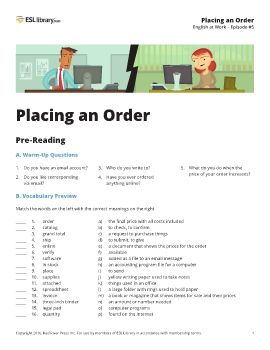 Placing an Order – IWOK English at Work. 