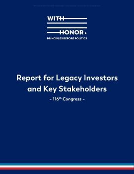 With Honor Report for Legacy Investors and Key Stakeholders - 116th Congress