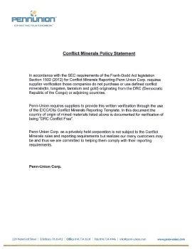 Conflict Minerals Policy