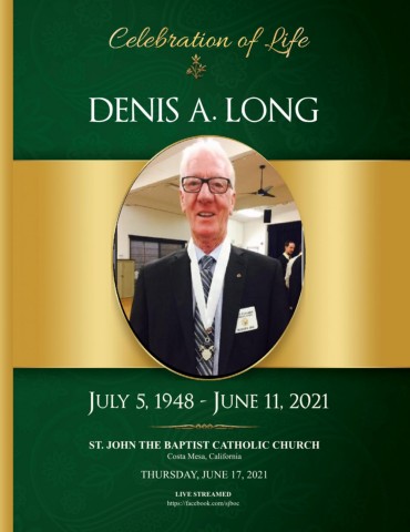 Denis Long - Funeral Program