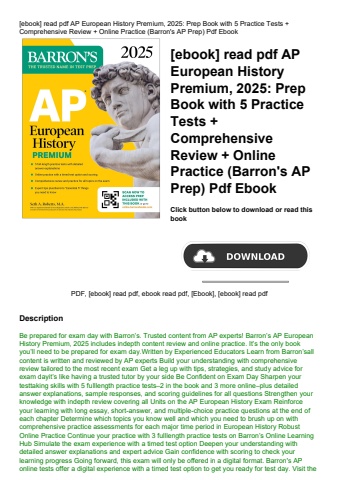 [ebook] read pdf ap european history premium  2025 prep book with 5 practice tests + comprehensive r