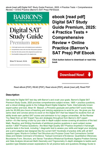 ebook [read pdf] digital sat study guide premium  2025 4 practice tests + comprehensive review + onl