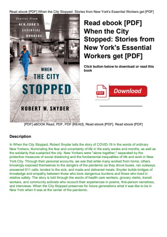read ebook [pdf] when the city stopped stories from new york's essential workers get [pdf]