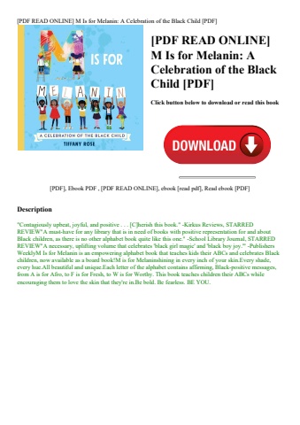 [pdf read online] m is for melanin a celebration of the black child [pdf]