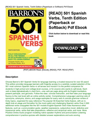 [read] 501 spanish verbs  tenth edition (paperback or softback) pdf ebook