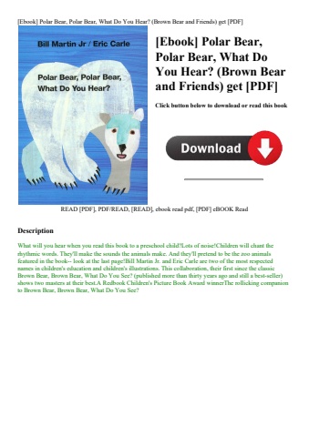 [ebook] polar bear  polar bear  what do you hear (brown bear and friends) get [pdf]