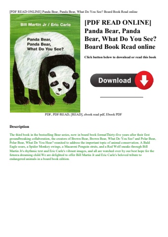 [pdf read online] panda bear  panda bear  what do you see board book read online