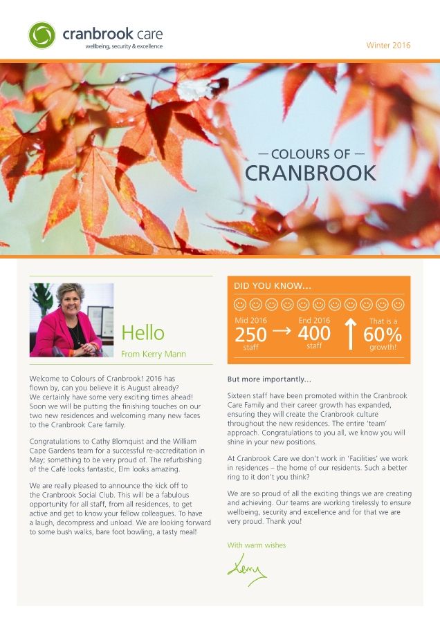 Cranbrook Care_Staff Newsletter_Issue 2_Final