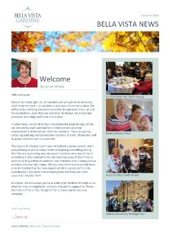 Bella Vista Gardens Newsletter Autumn 2019