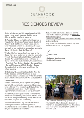 Cranbrook Residences Newsletter_Spring_2022_Final