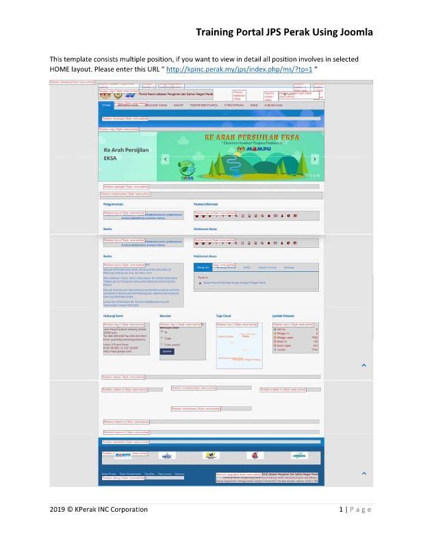 Training Portal JPS Perak Using Joomla