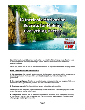 14 Intrinsic Motavation Secrets