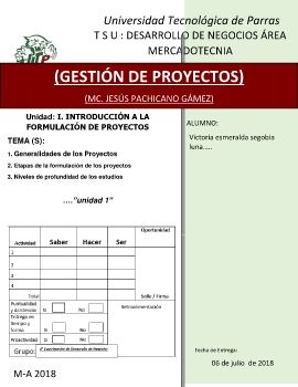 UNIDAD 1 GESTION DE PROYECTOS