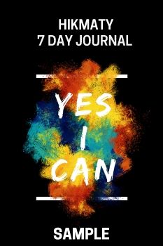 Hikmaty  undated black Yes I Can 7  Day Journal Sample