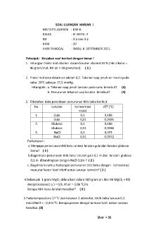 SOAL ULANGAN XII MIPA 2