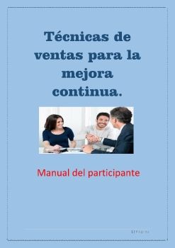 Manual del participante Técnicas de Venta Para la mejora continua