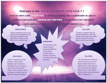COMPLIMENT CORNER JUNE EDITION