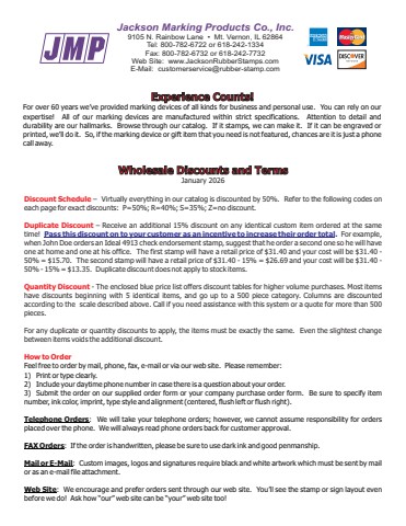 Cat. 126 Quantity Price List