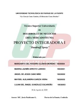 PROYECTO INTEGRADOR DANDRUFF SPRAY