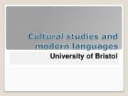 Cultural studies and modern languages