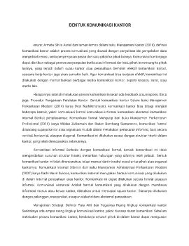 BENTUK KOMUNIKASI KANTOR