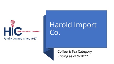 HIC Coffee and Tea Presentation 9/2022