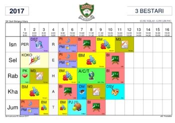 Jadual Waktu 2017 Tahun 3
