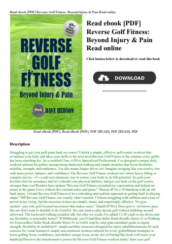 read ebook [pdf] reverse golf fitness beyond injury & pain read online