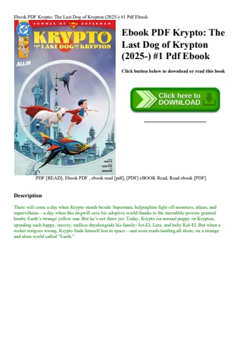 ebook pdf  krypto the last dog of krypton (2025-) #1 pdf ebook