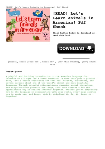 [read] let's learn animals in armenian! pdf ebook