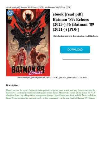 ebook [read pdf] batman '89 echoes (2023-) #6 (batman '89 (2021-)) [pdf]