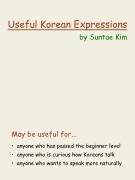 Useful Korean Expressions